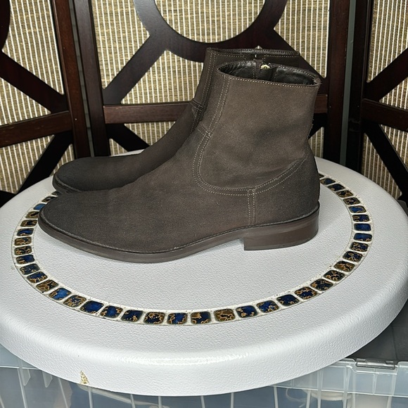 To Boot New York Adam Derrick Boots Mens 12 Muller Dark Brown Waxed Suede Zip - Picture 2 of 10